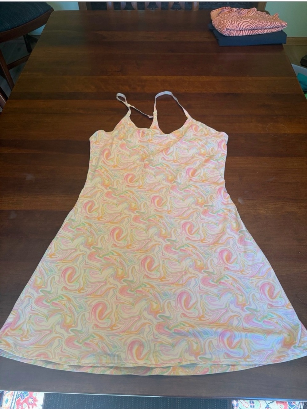 Outdoor Voices Pastel Swirl Slip Dress - Pink, Cream, Yellow